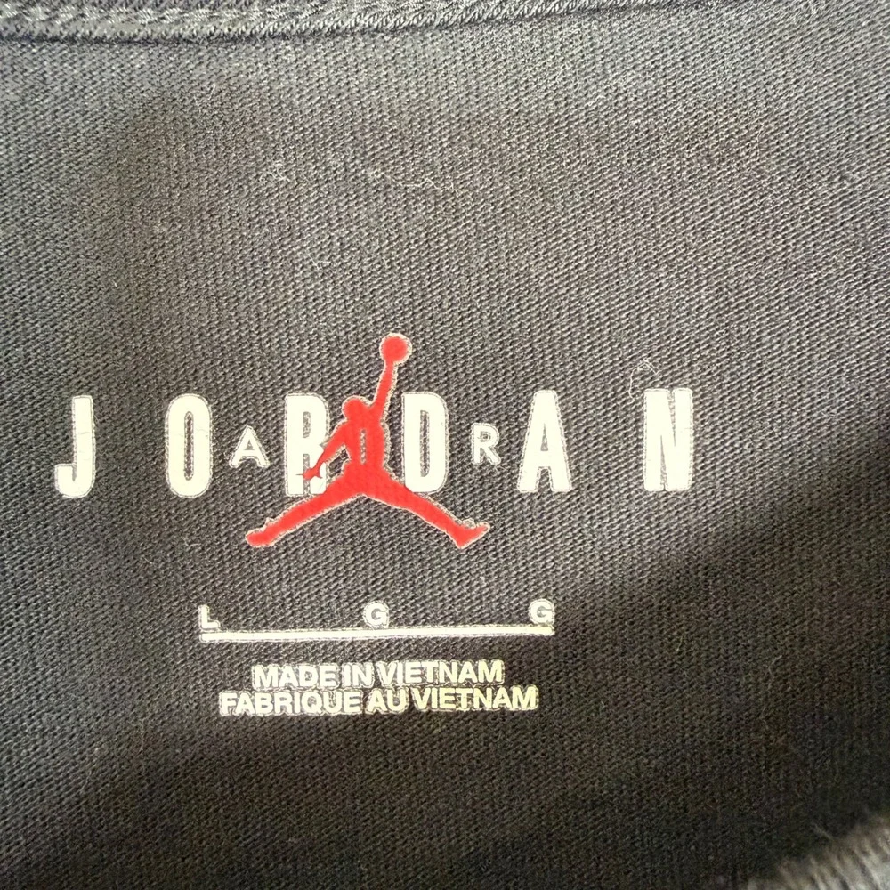 Jordan T-Shirt Mens Large Black Jumpman Logo Spellout Graphic Tee DV1445-010